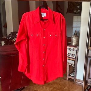 Western Shirt Vintage Vibrant Red Button-Down
